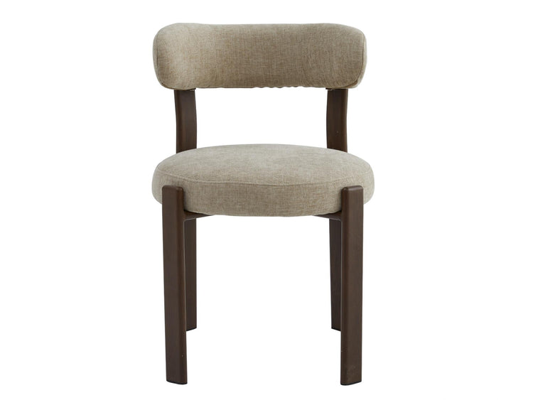 Carmo Dining Chair Beige/ Walnut Set of 2