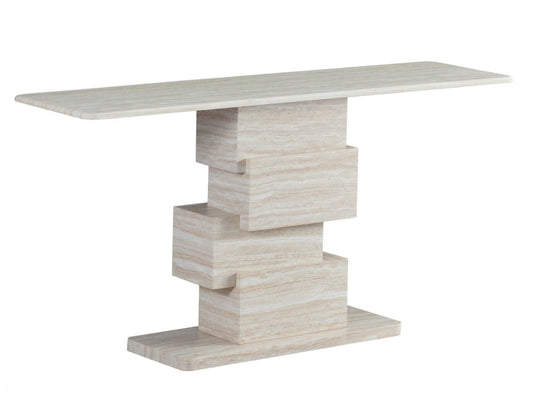 Eros Console Table White Travertine