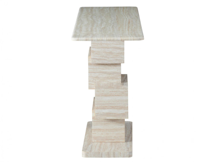 Eros Console Table White Travertine