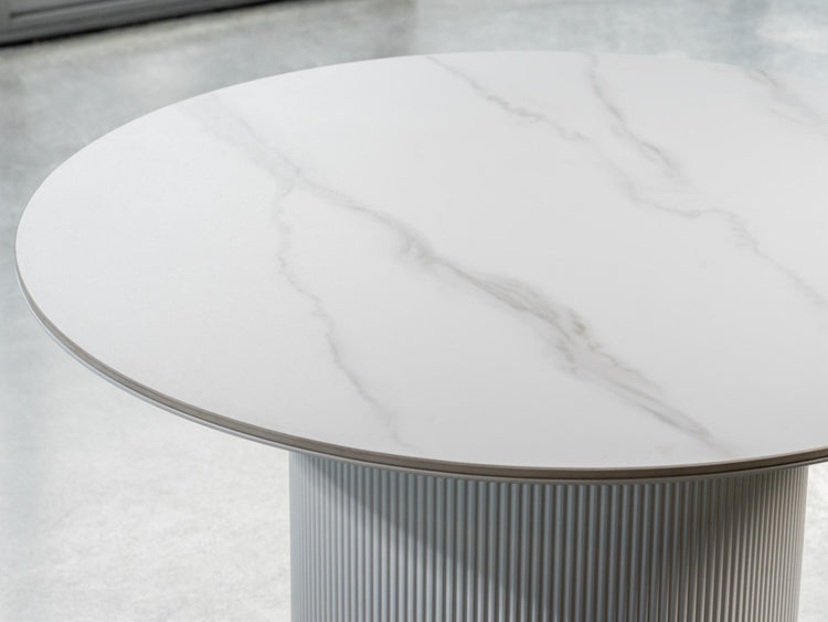 Windsor Dining Table Snow White Ceramic