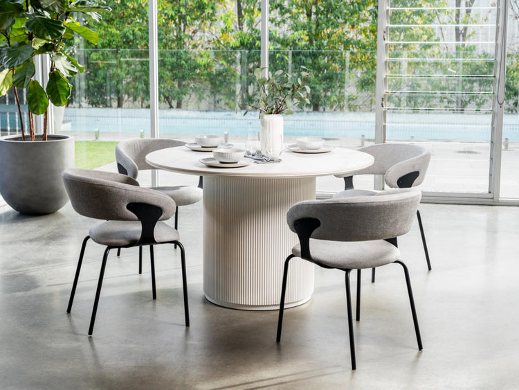 Windsor Dining Table Snow White Ceramic
