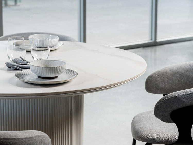Windsor Dining Table Snow White Ceramic