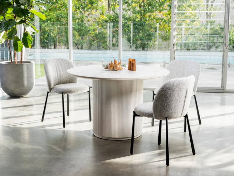 Windsor Dining Table Snow White Ceramic