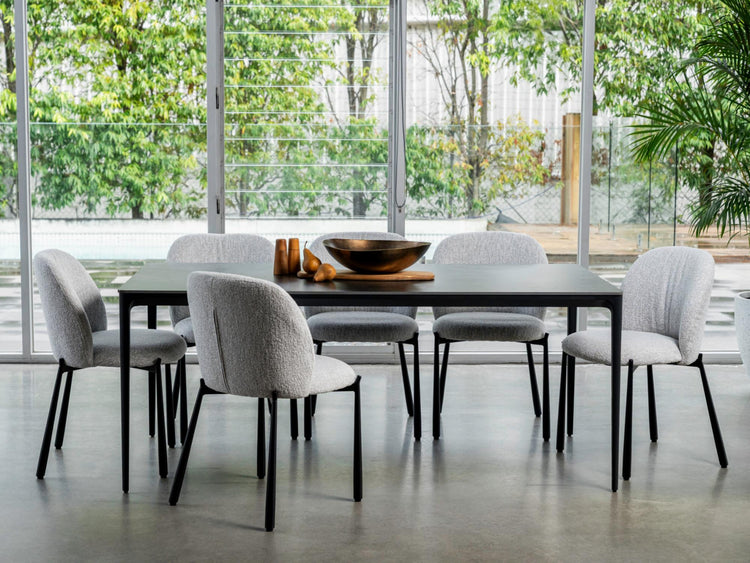 Magnate Dining Table Grey Stone Ceramic