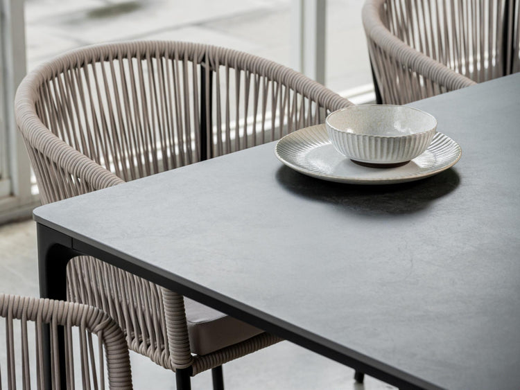 Magnate Dining Table Grey Stone Ceramic