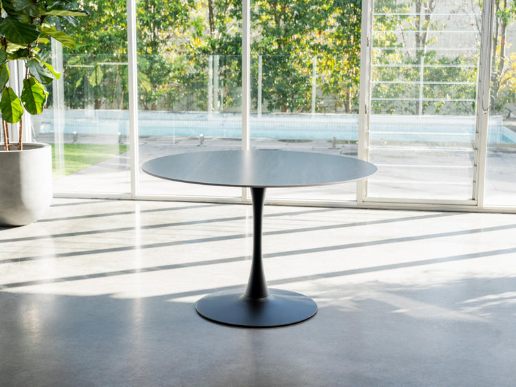 Scandi Large Dining Table Black Sand