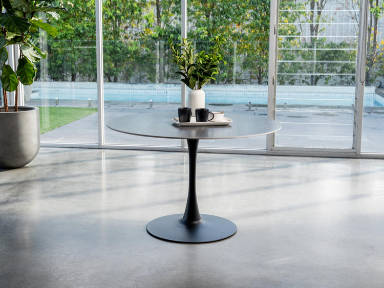 Scandi Large Dining Table Black Sand