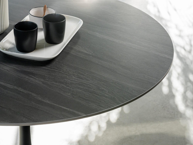 Scandi Large Dining Table Black Sand