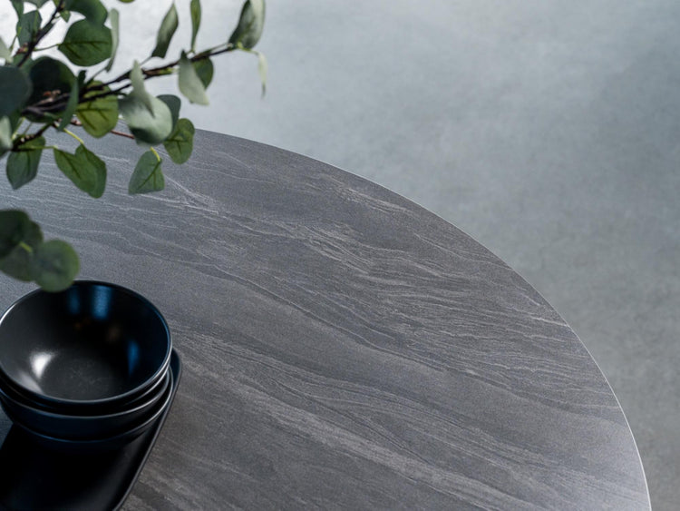 Scandi Large Dining Table Black Sand