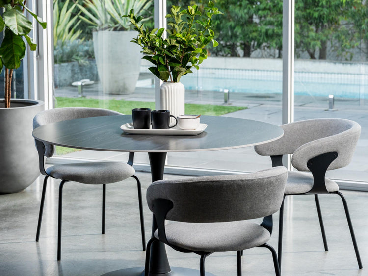 Scandi Large Dining Table Black Sand