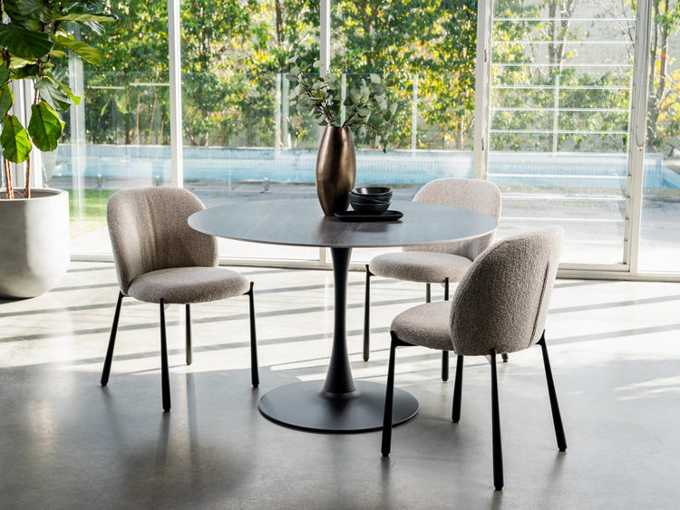 Scandi Large Dining Table Black Sand