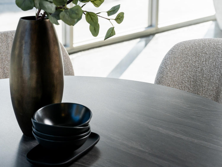 Scandi Large Dining Table Black Sand