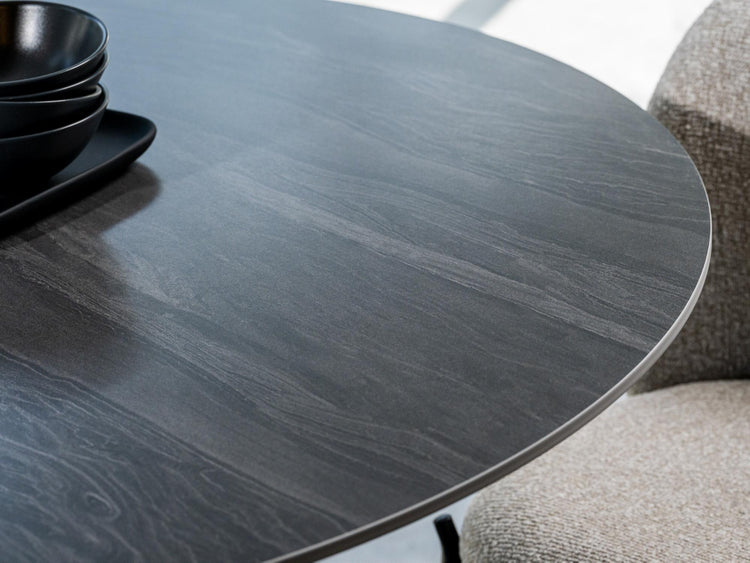 Scandi Large Dining Table Black Sand