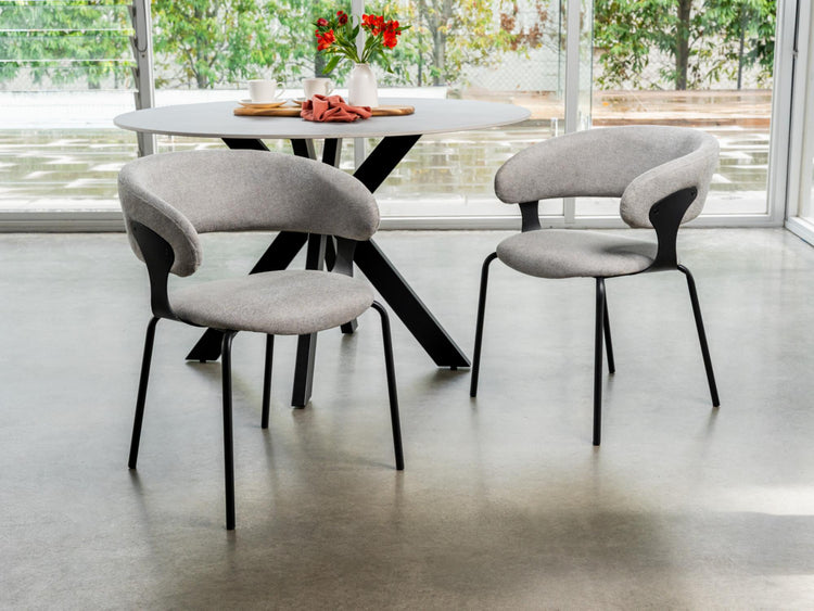 Kenny Dining Chair Silver Grey Set of 2