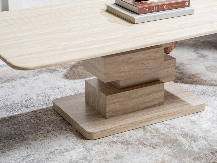 Eros Coffee Table White Travertine