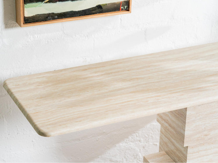 Eros Console Table White Travertine