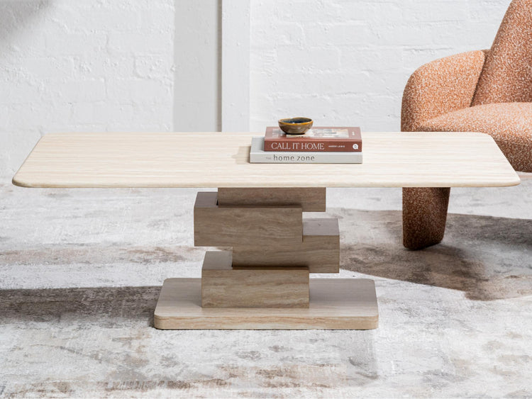 Eros Coffee Table White Travertine