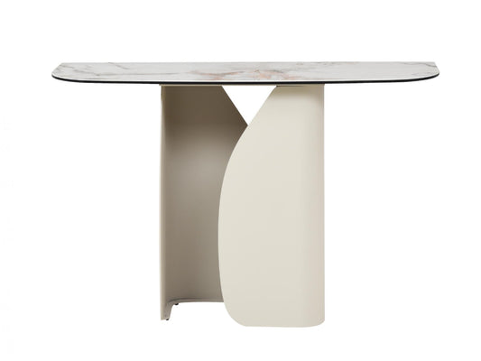 Messina Console Table Milan White Marble