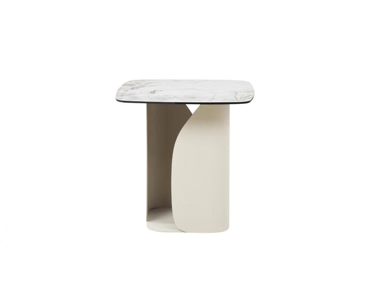 Messina Side Table Milan White Marble