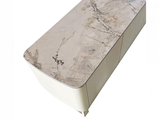 Messina TV Unit Milan White Marble