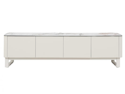 Messina TV Unit Milan White Marble
