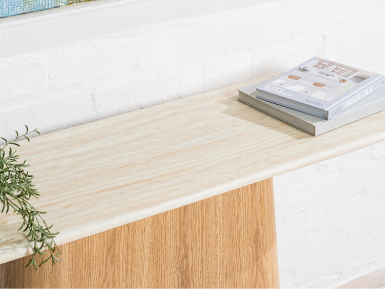 Waverley Console Table White Travertine