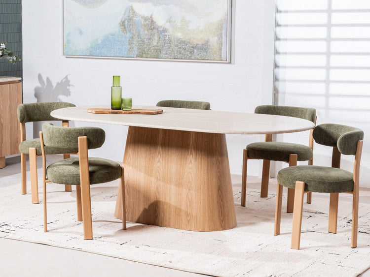 Waverley Dining Table White Travertine