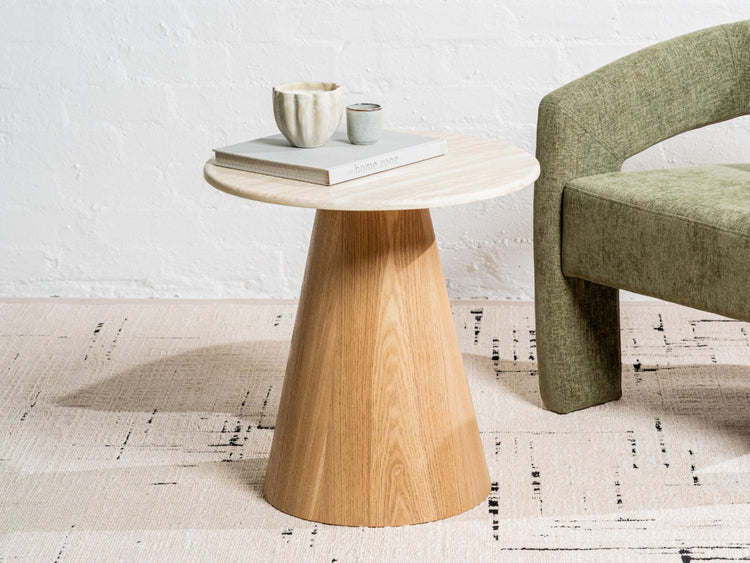 Waverley Side Table White Travertine
