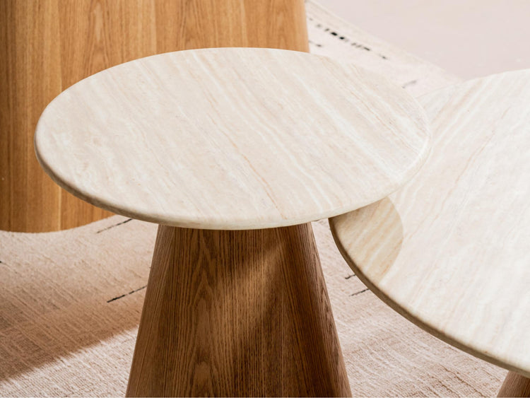 Waverley Side Table White Travertine