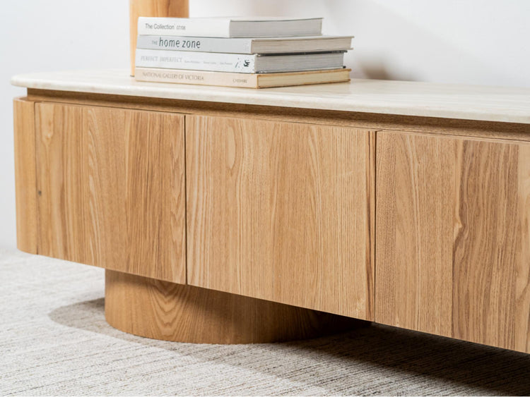 Waverley TV Unit White Travertine