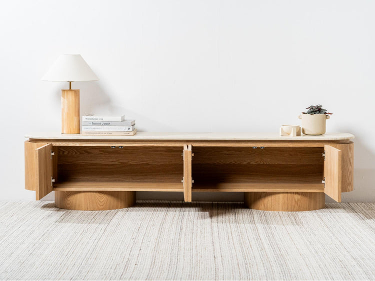 Waverley TV Unit White Travertine