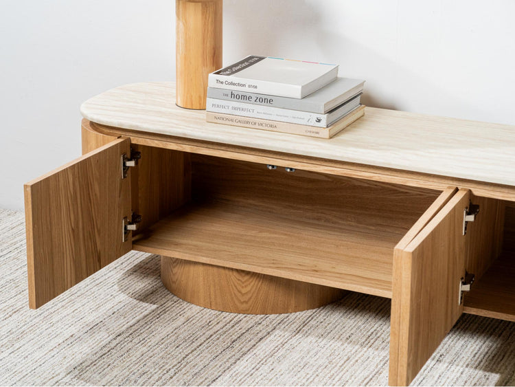 Waverley TV Unit White Travertine