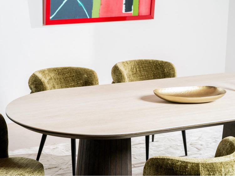 Sorrento Large Dining Table Bisque / Coffee
