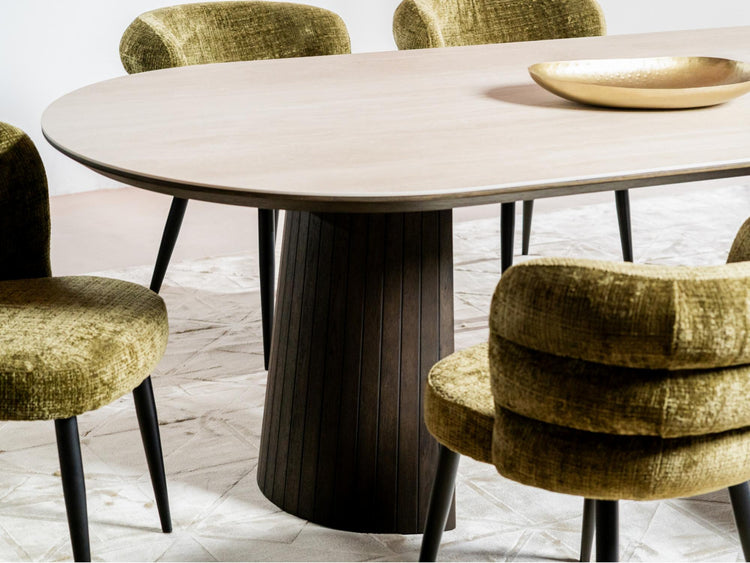 Sorrento Large Dining Table Bisque / Coffee