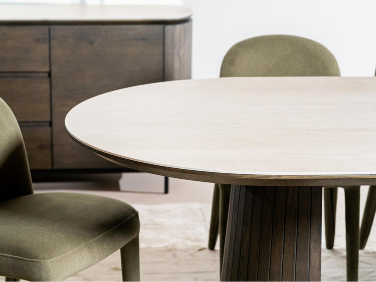 Sorrento Large Dining Table Bisque / Coffee