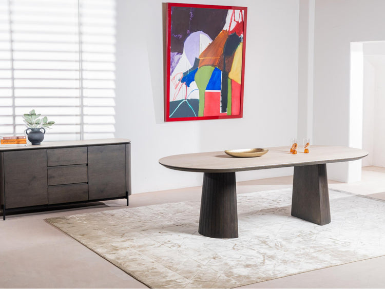 Sorrento Large Dining Table Bisque / Coffee