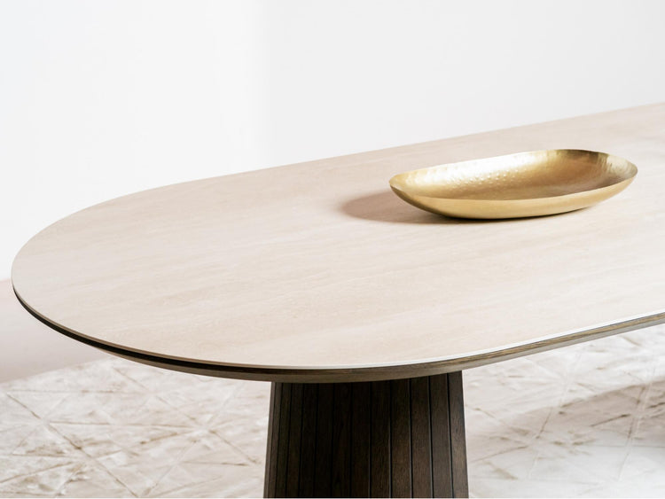 Sorrento Large Dining Table Bisque / Coffee