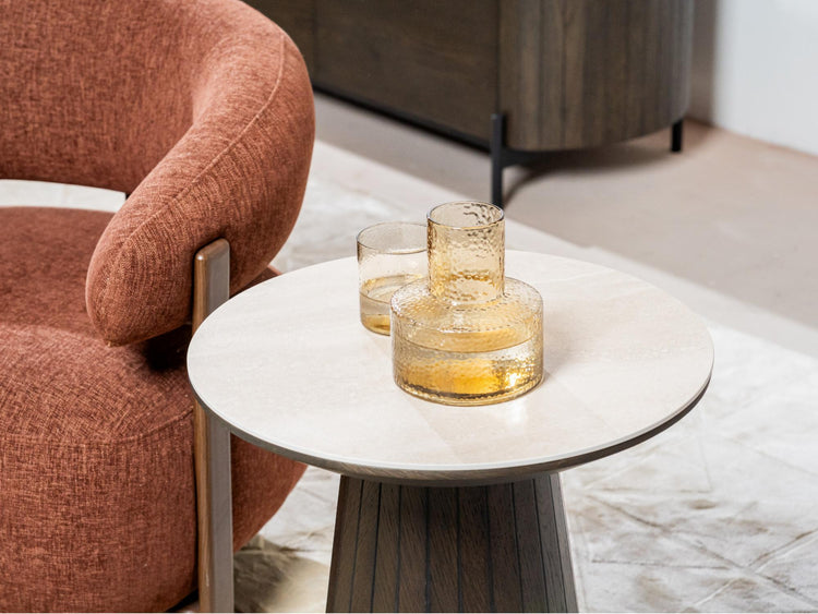 Sorrento Side Table Bisque / Coffee