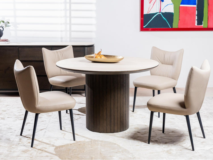 Sorrento Round Dining Table Bisque / Coffee