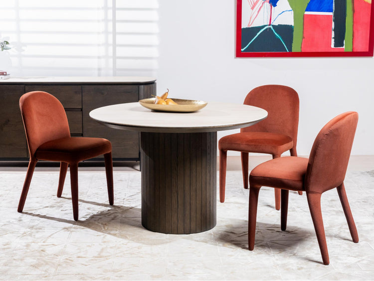Sorrento Round Dining Table Bisque / Coffee