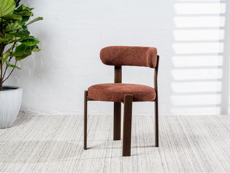 Carmo Dining Chair Rust/ Walnut Set of 2