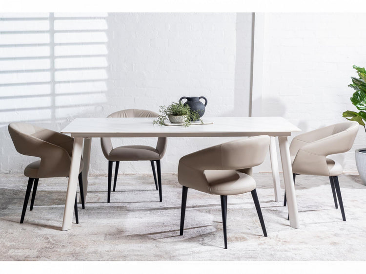 London Dining Chair Beige Set of 2