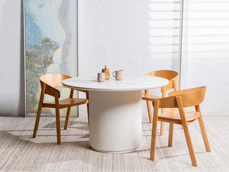 Windsor Dining Table Snow White Ceramic