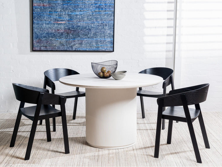 Windsor Dining Table Snow White Ceramic