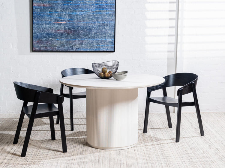 Windsor Dining Table Snow White Ceramic