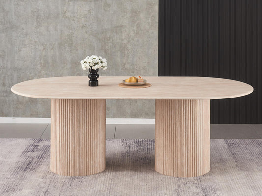 Pompeii Rectangular Dining Table Travertine