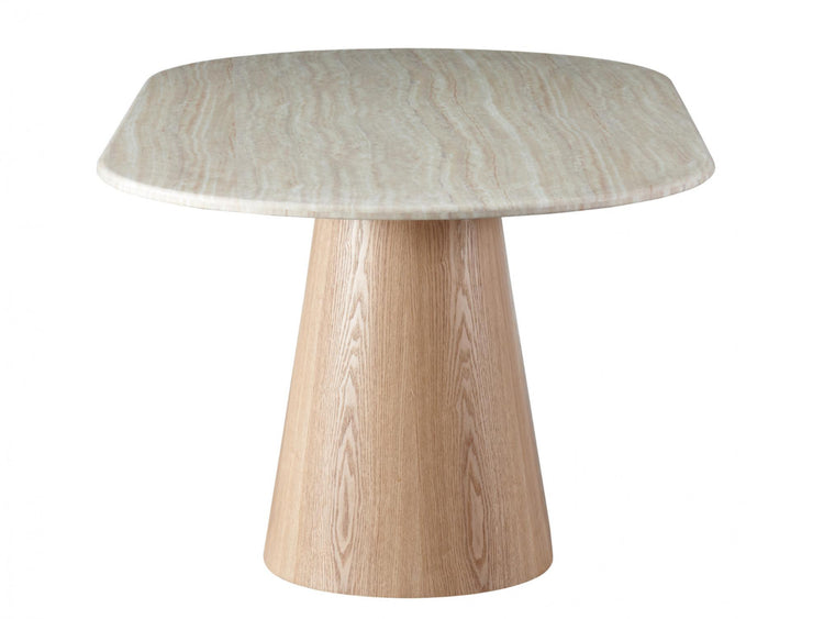 Waverley Large Dining Table White Travertine