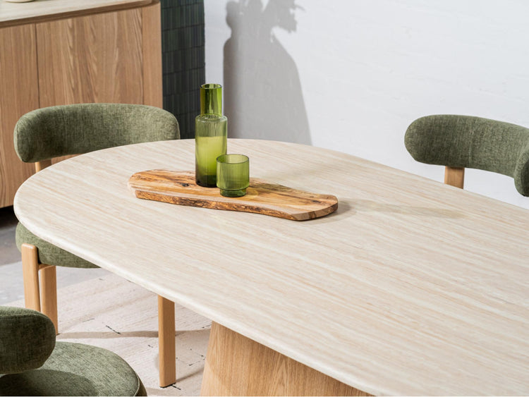 Waverley Large Dining Table White Travertine