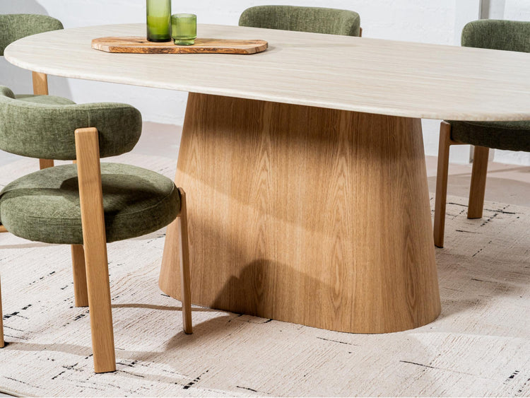 Waverley Large Dining Table White Travertine