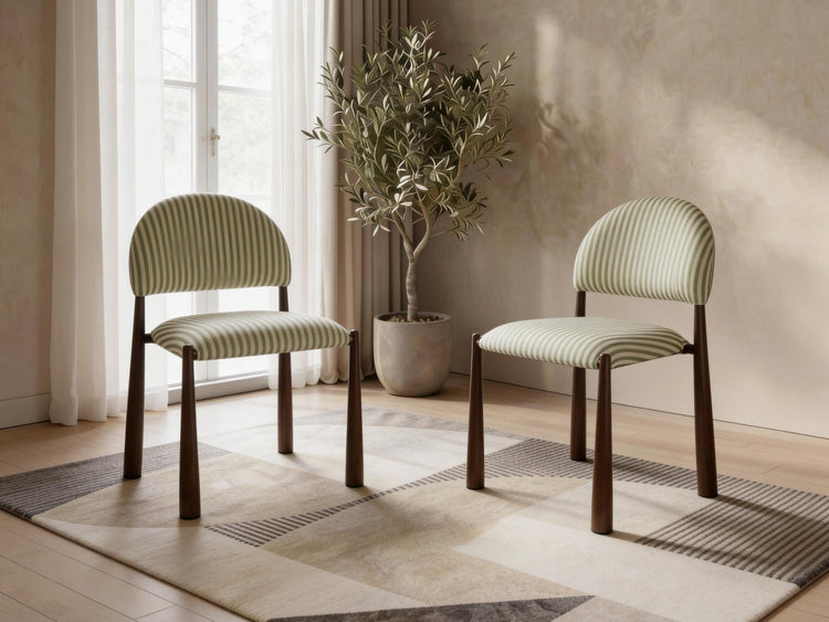Egypt Dining Chair Moss / Walnut Set of 2